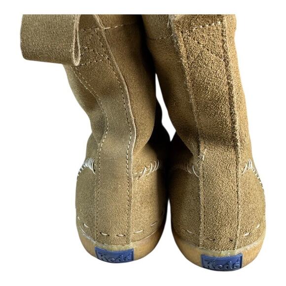 KEDS VintageTan Brown Suede High Top Ankle Moccasin Boots Rare Vintage US 8 EU39 - Picture 4 of 10